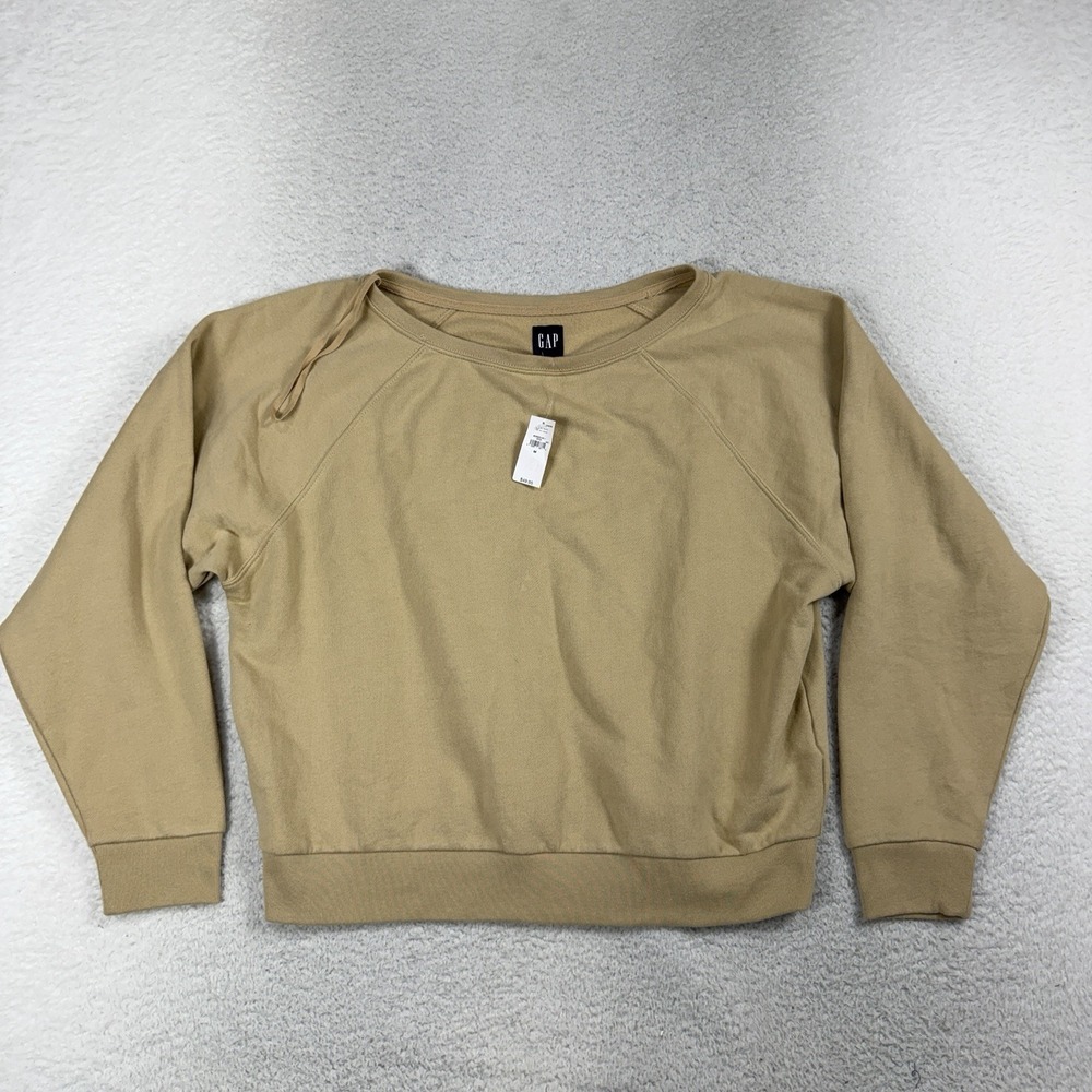 Gap Sweats Women's Medium Tall Tan Long Sleeve Raglan Crew Neck Sweatshirt NWT